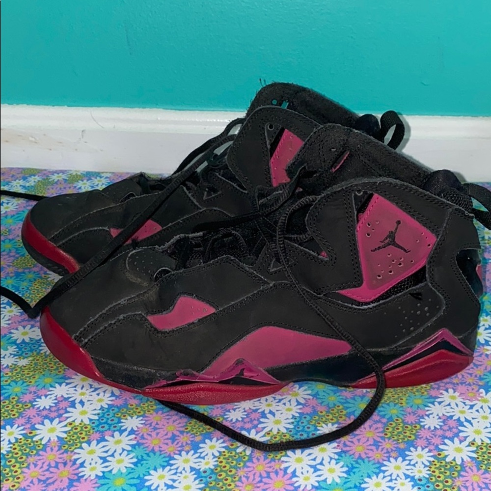 Pink and Black Jordans